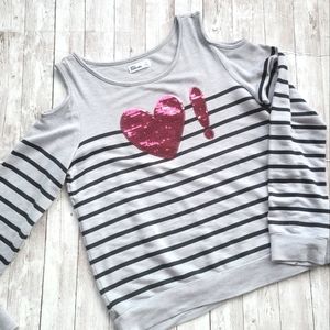Epic Threads long-sleeve shirt with sequence heart embellishment